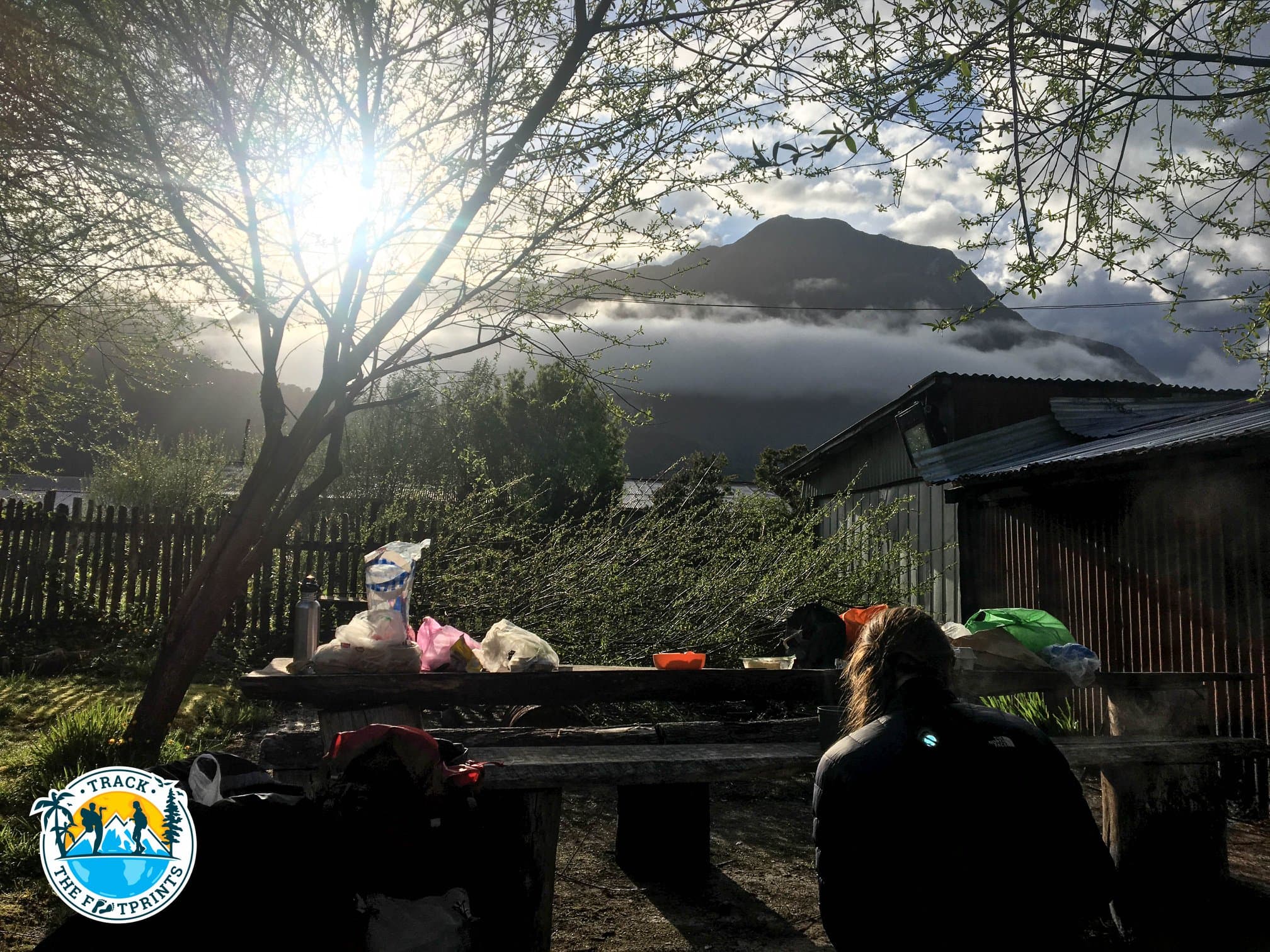 Our breakfast in a camping in Chaitén, Chile