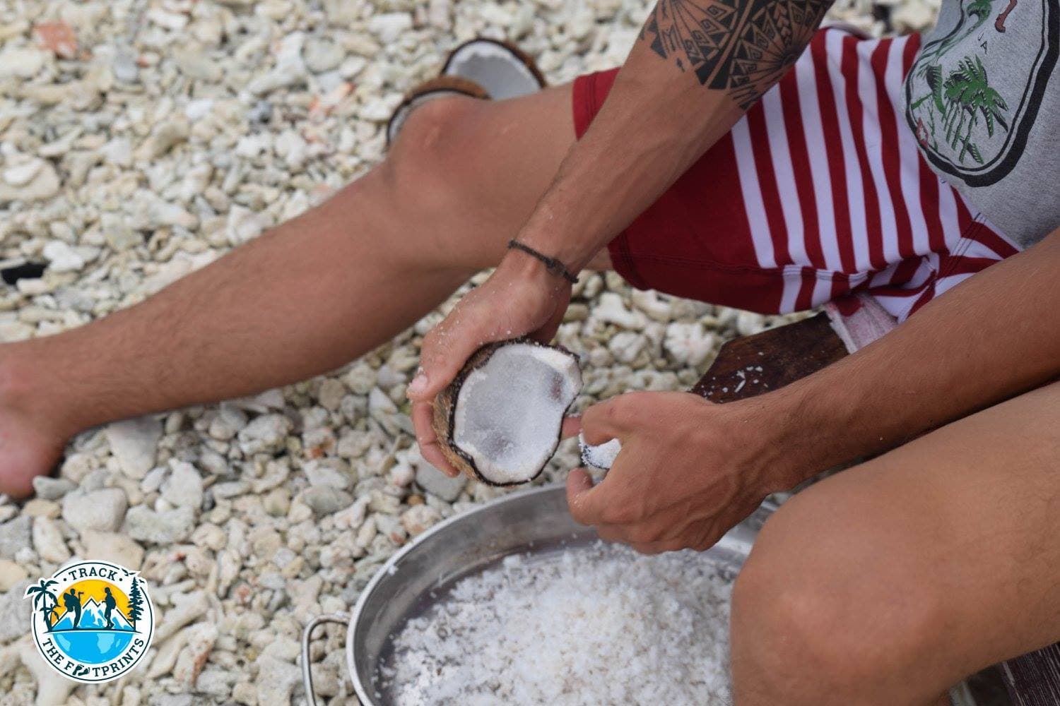 Gwen showing how to make REAL coconut milk!