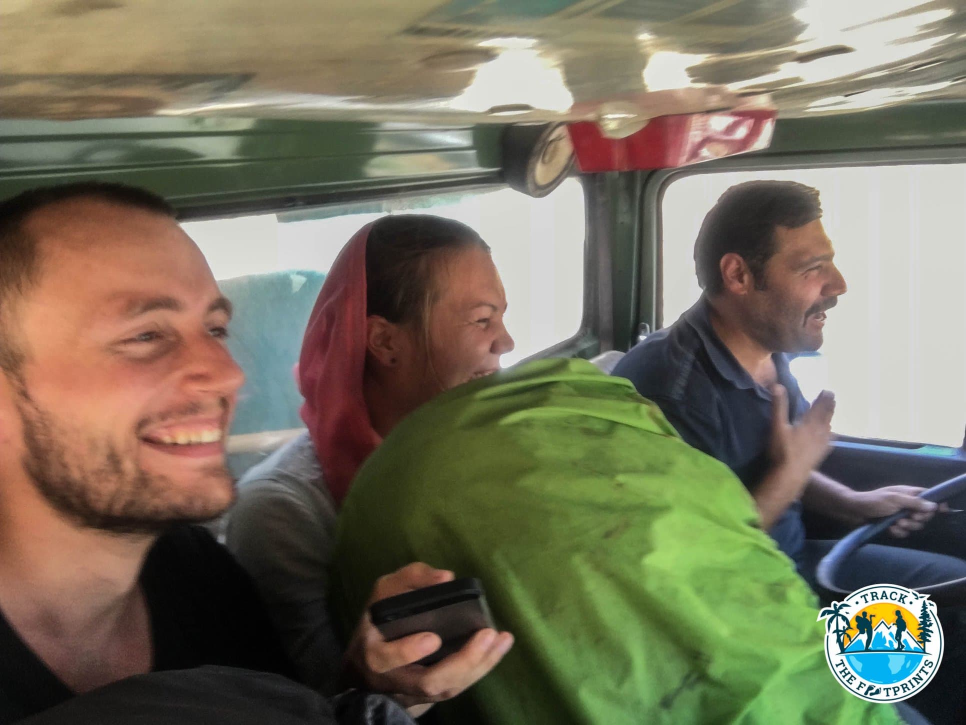 Our second hitchhike to go to Alamut Valley. It was a truck with a really nice man!