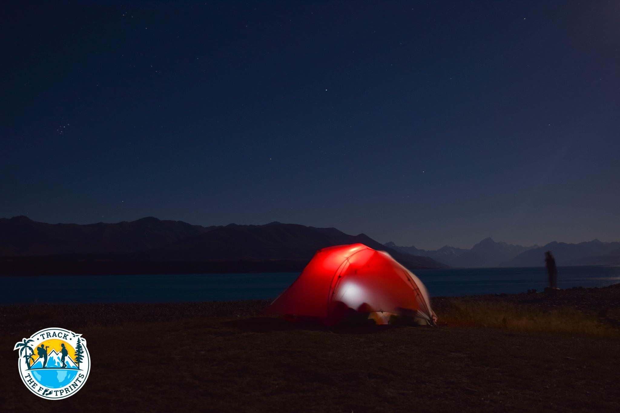 Our tent and Aoraki/Mount Cook National Park behind