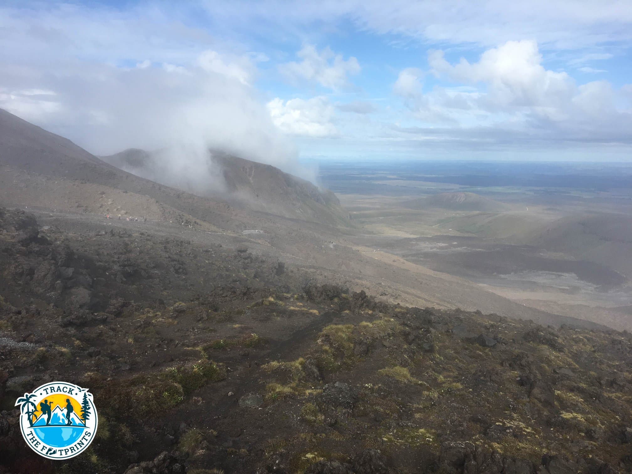 Less fog at Tongariro Alpine Crossing when going down