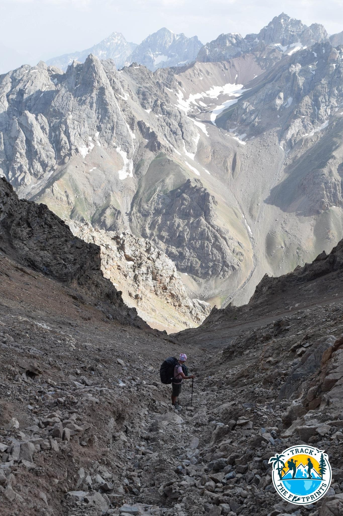 On this picture, you can see how steep it was! Fann Mountains