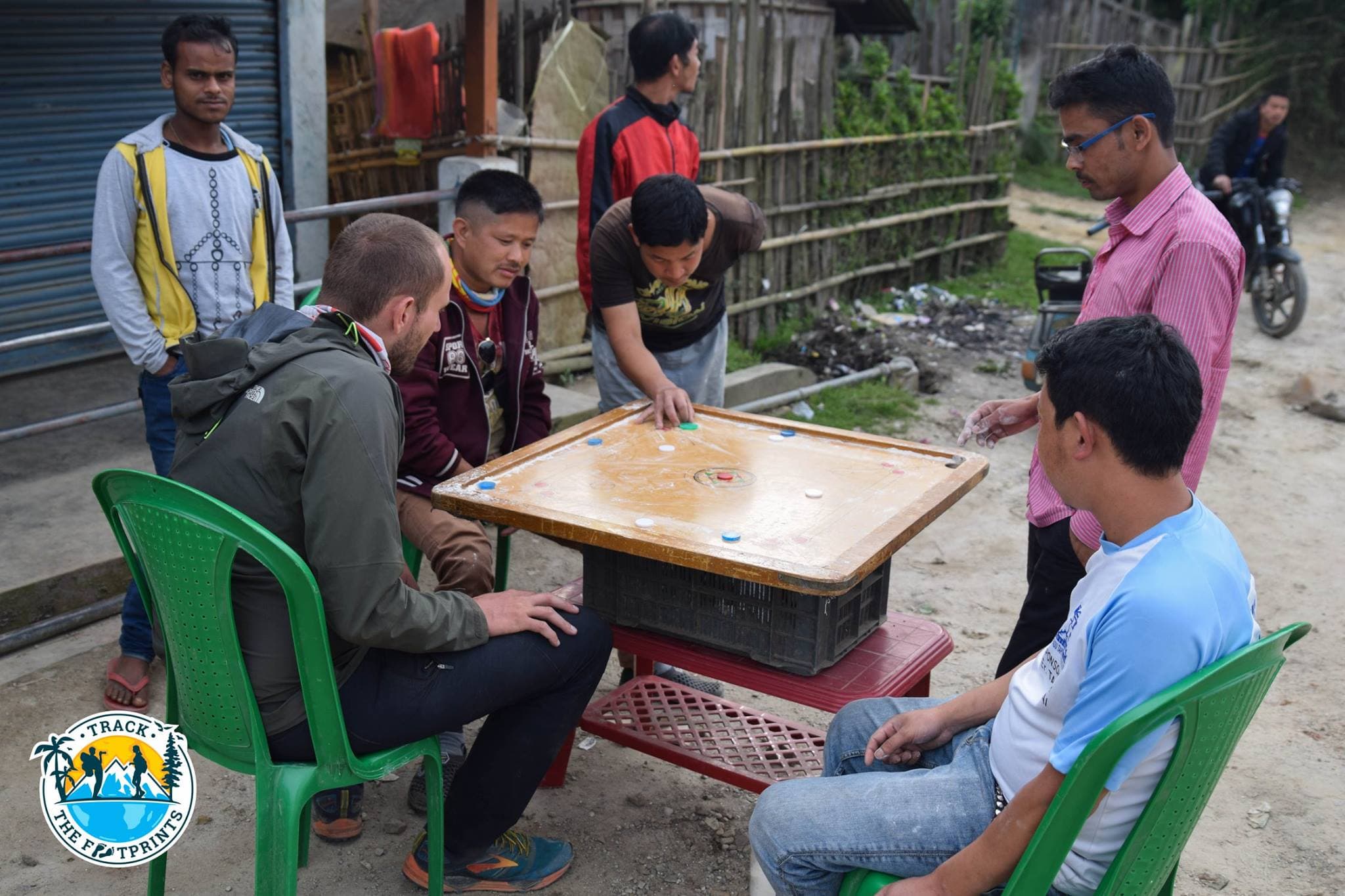 A true local carrom board, it's like playing pool but with your fingers!