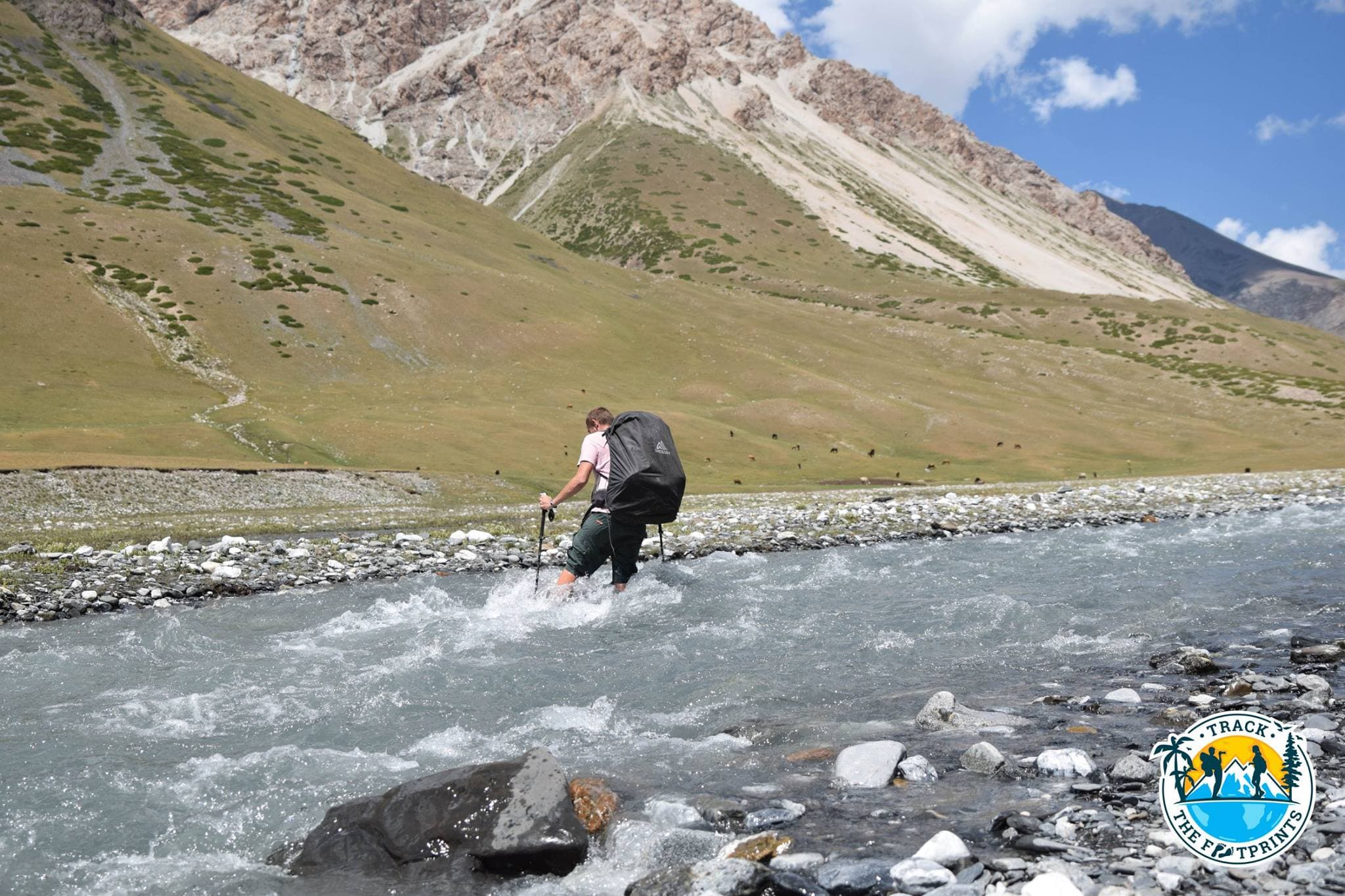 Crossing a river is not always easy — Heights of Alay Valley trek