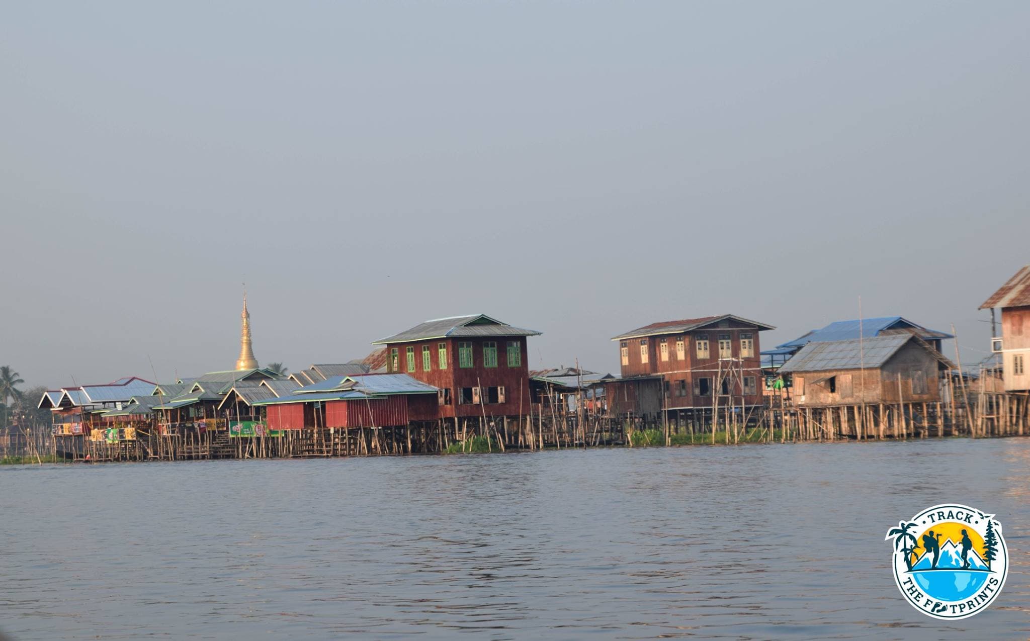 One of the villages on the Inle Lake