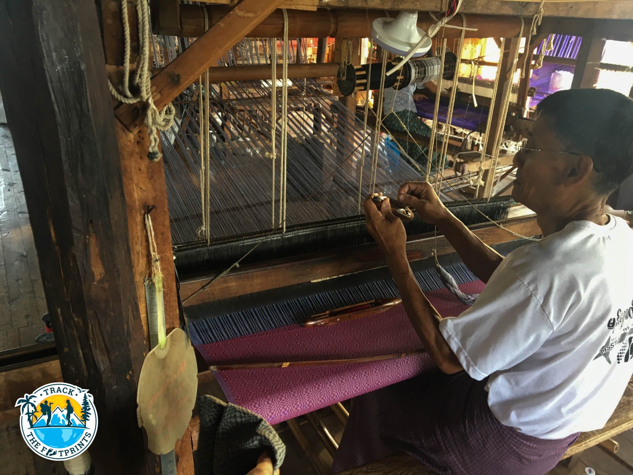 Silk and lotus weaving β Inle Lake