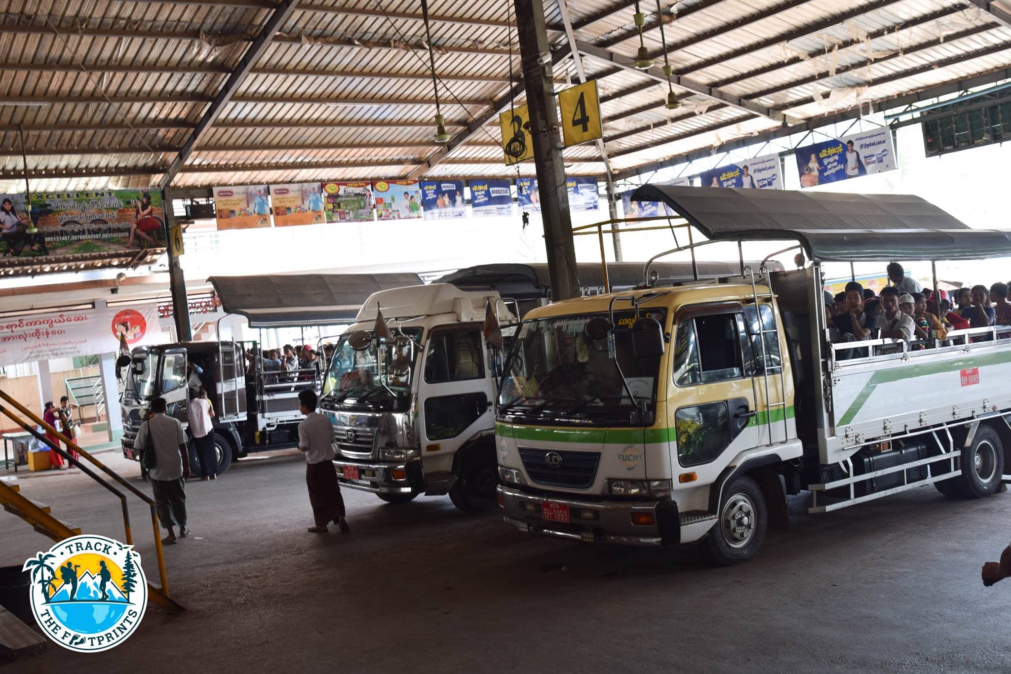 Getting a ride to the Kyaiktiyo Pagoda (known as Golden Rock)