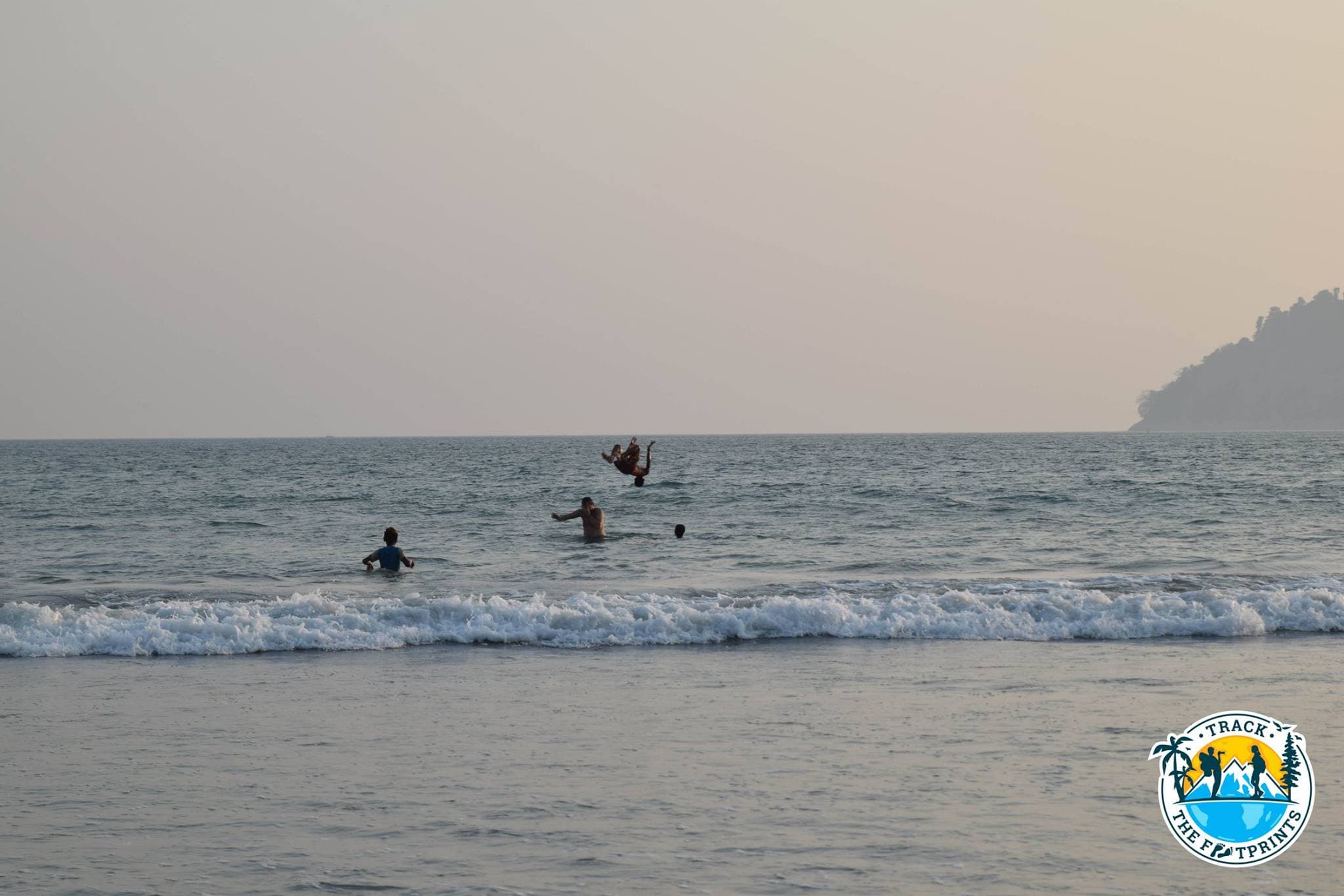 Playing with the kids in Myin Kwa Aw Beach
